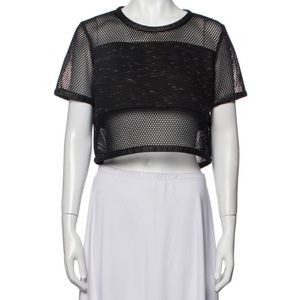 Jonathan Simkhai black fishnet crop top size small